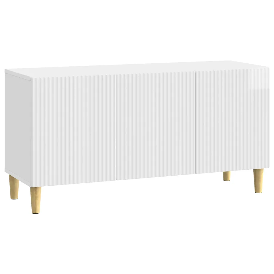 Meuble TV Blanc brillant 99 x 34,5 x 50 cm Bois d'ingénierie - 2