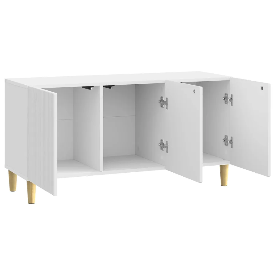 Meuble TV Blanc brillant 99 x 34,5 x 50 cm Bois d'ingénierie - 5