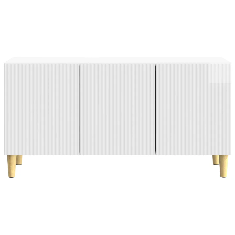 Meuble TV Blanc brillant 99 x 34,5 x 50 cm Bois d'ingénierie - 6