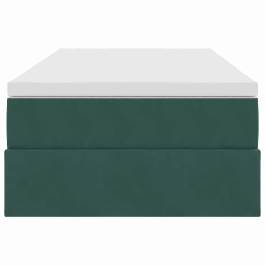 Lit avec rangement et matelas Vert foncé 100 x 200 cm Velours - 7