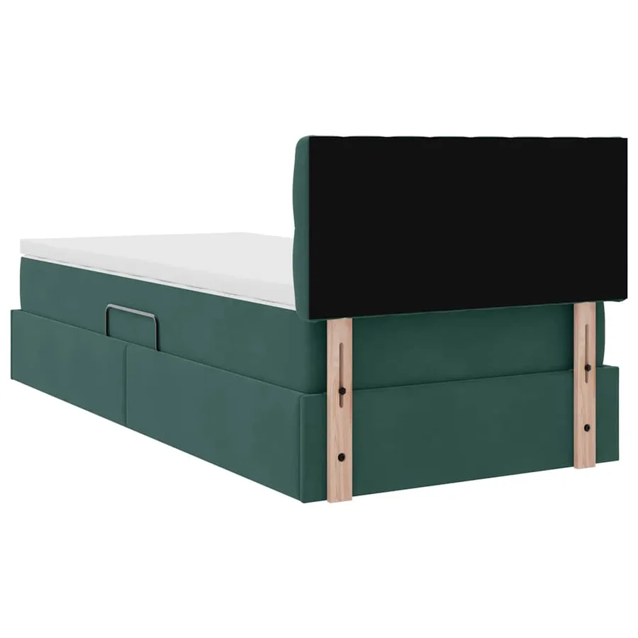 Lit de rangement LED avec matelas Vert foncé 100 x 200 cm - 12