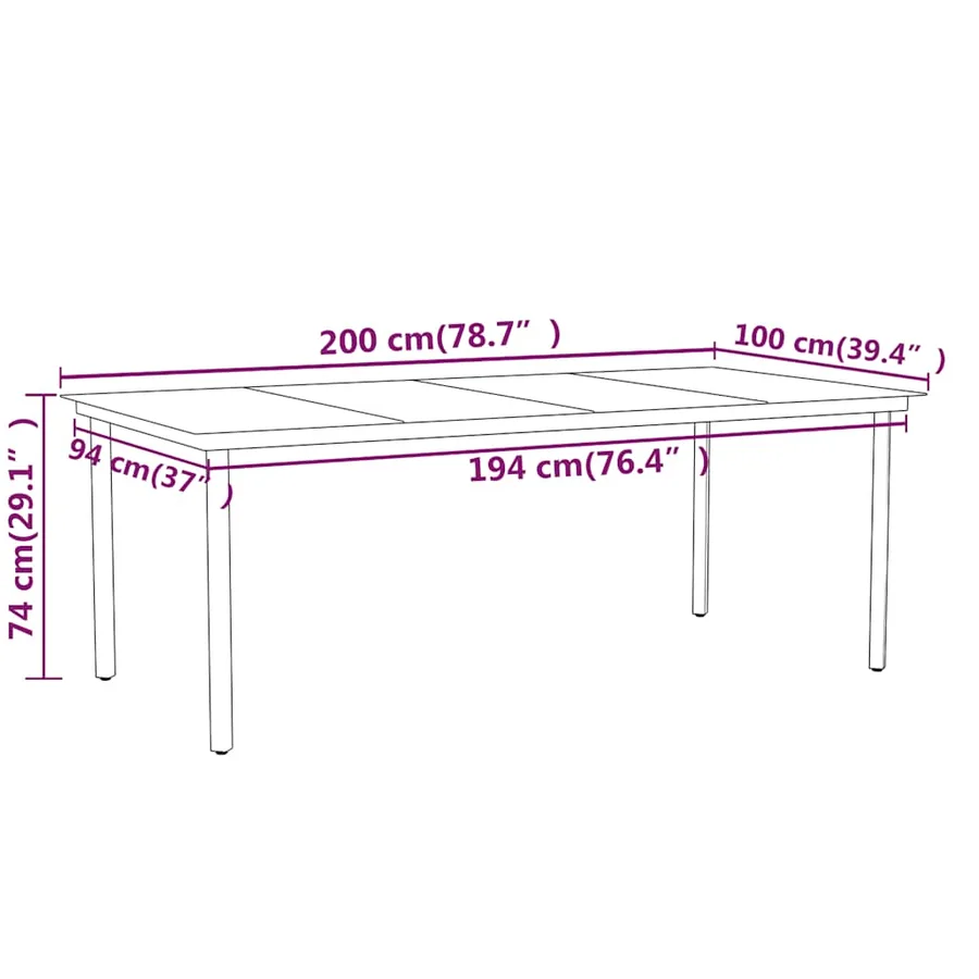 Ensemble à manger de jardin 9 pcs Noir - 8