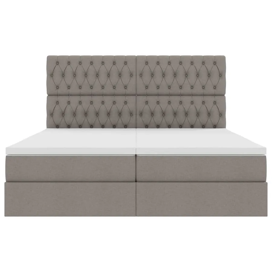 Lit de rangement LED avec matelas Taupe 200 x 200 cm Tissu - 11