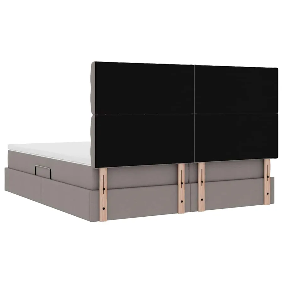 Lit de rangement LED avec matelas Taupe 200 x 200 cm Tissu - 13