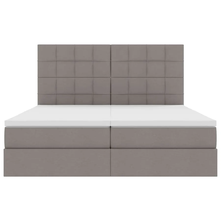 Lit de rangement LED avec matelas Taupe 200 x 200 cm Tissu - 11
