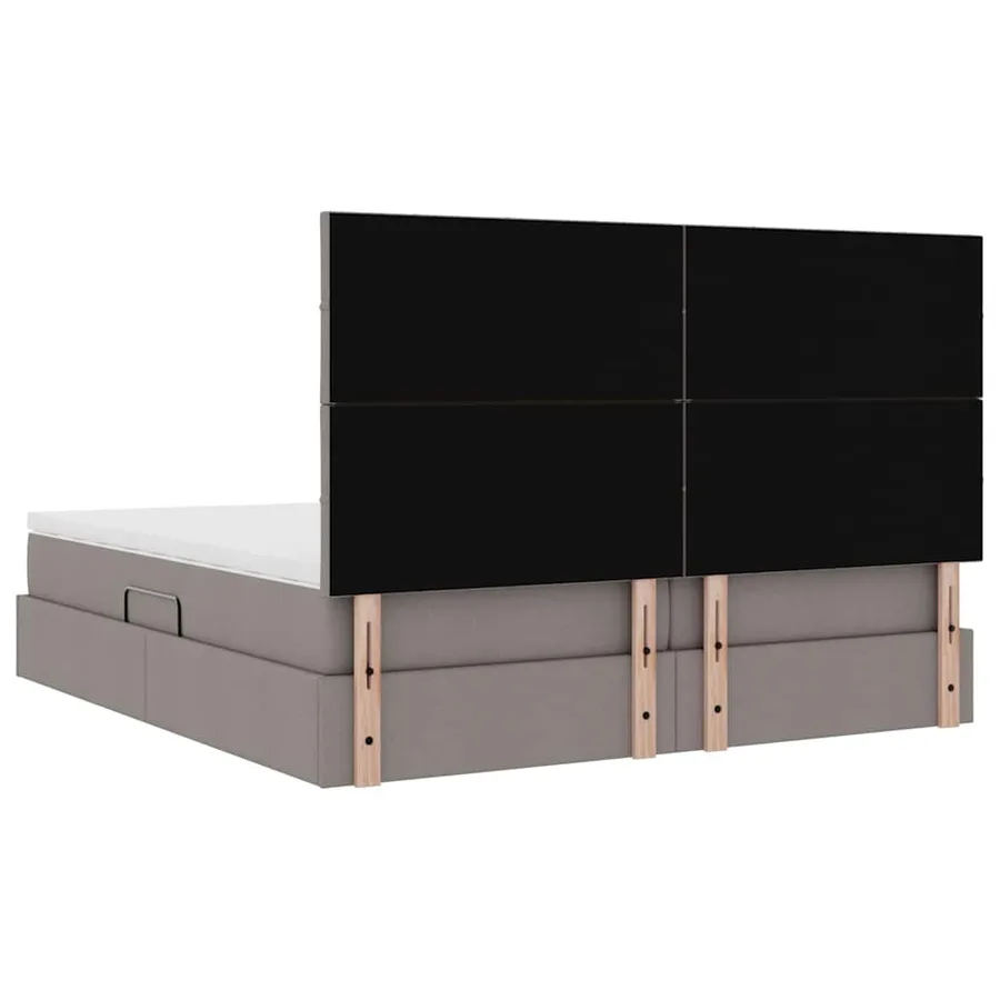 Lit de rangement LED avec matelas Taupe 200 x 200 cm Tissu - 13
