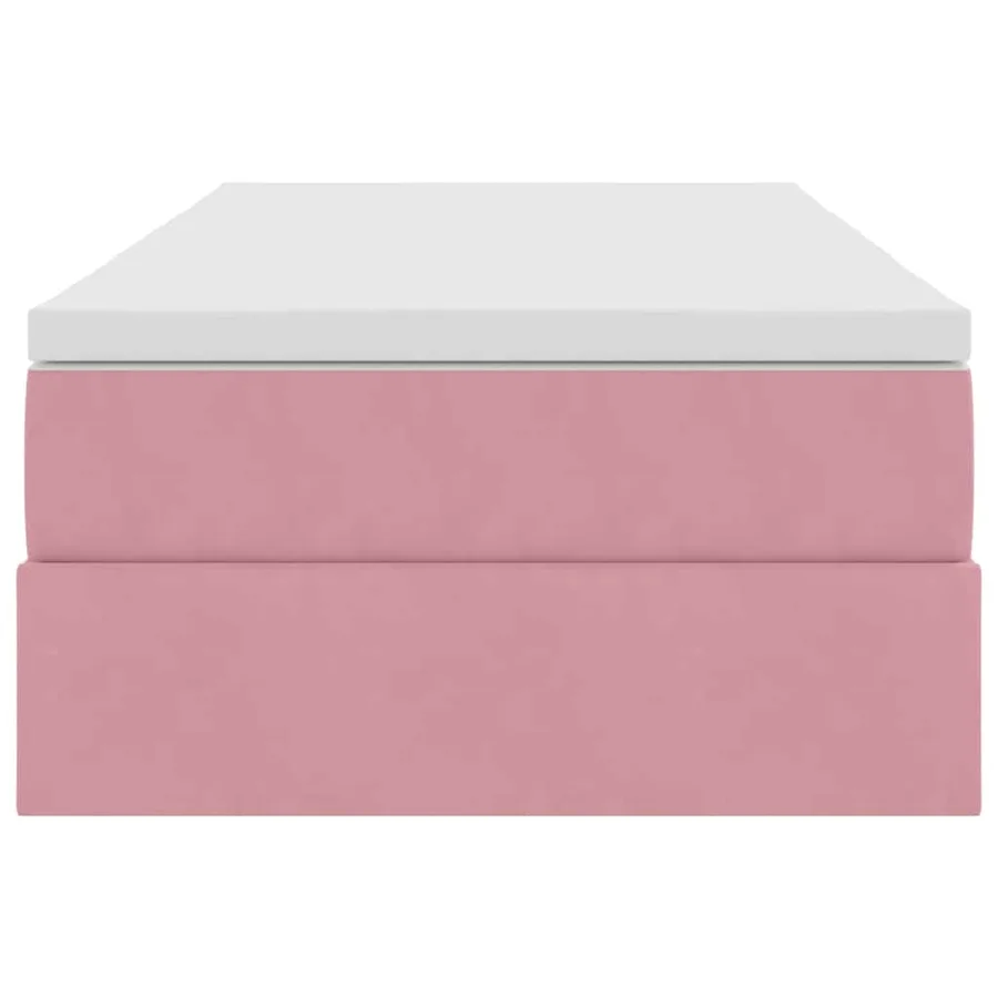 Lit avec rangement et matelas Rose 100 x 200 cm Velours - 7