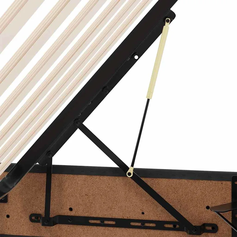 Lit de rangement LED avec matelas Noir 100 x 200 cm Velours - 14