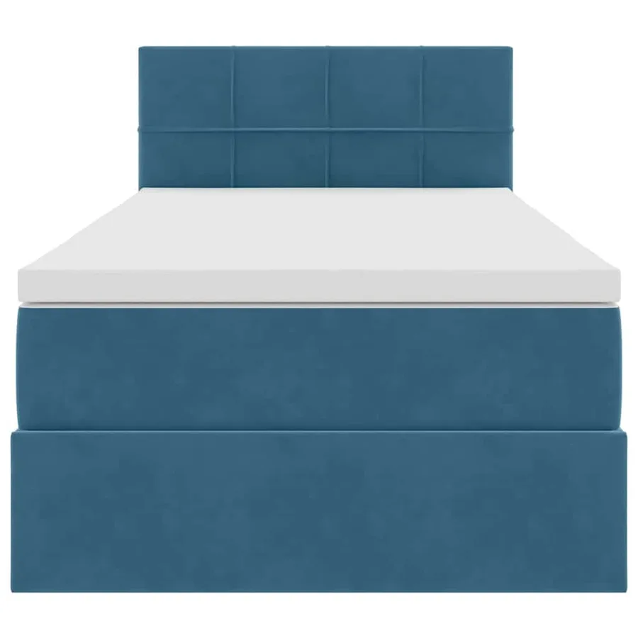 Lit de Rangement avec matelas Bleu foncé 100 x 200 cm Velours - 7