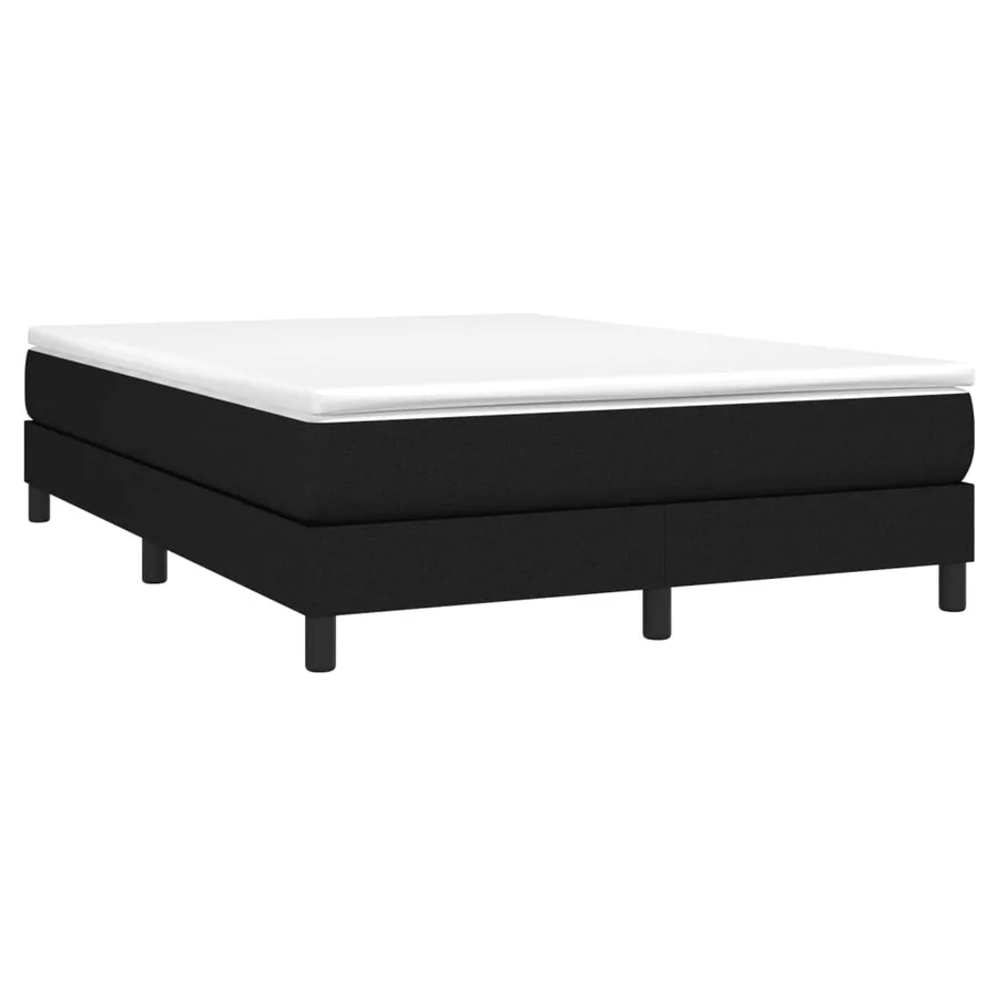Sommier à lattes de lit avec matelas Noir 160x200 cm Tissu - 3