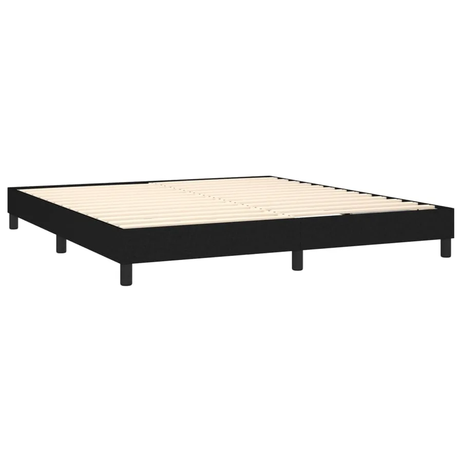 Sommier à lattes de lit avec matelas Noir 160x200 cm Tissu - 4
