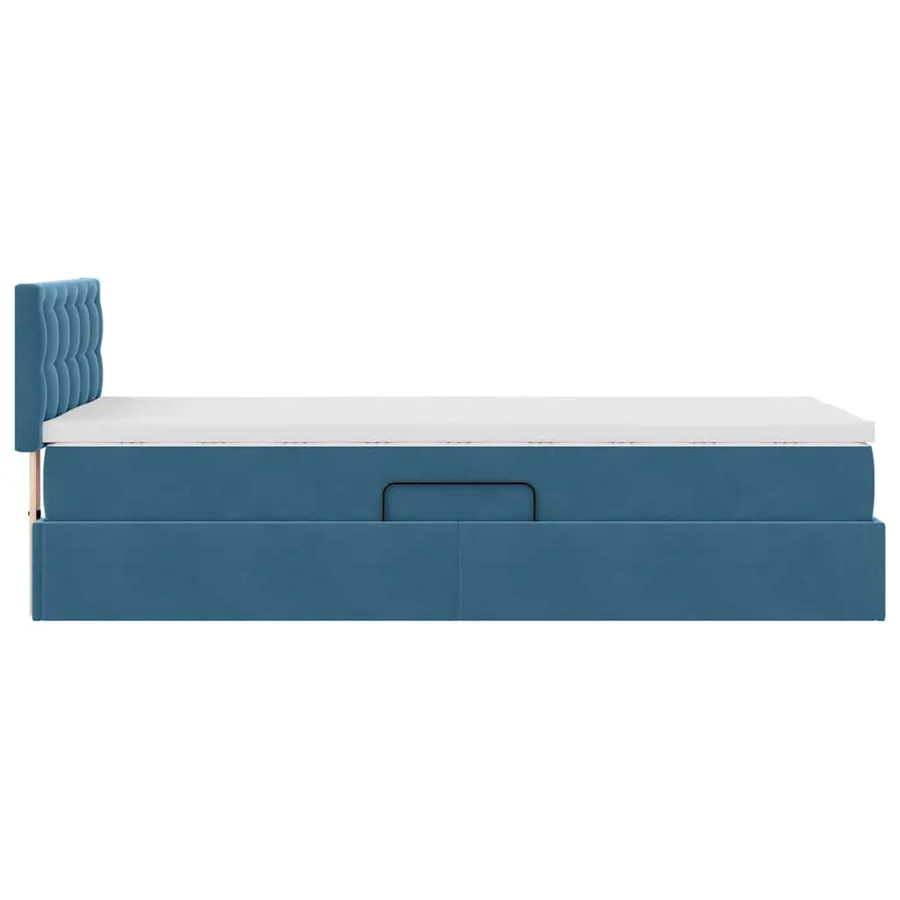 Lit de rangement LED avec matelas Bleu foncé 100 x 200 cm - 11
