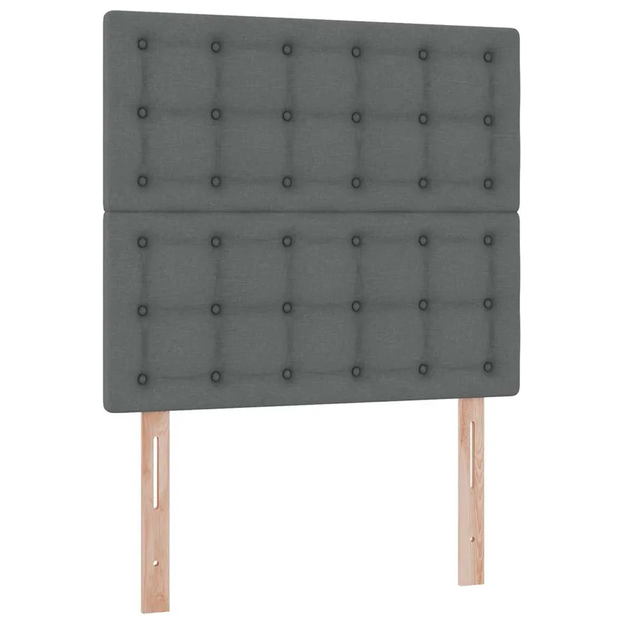 Lit de rangement LED avec matelas Gris foncé 90 x 190 cm Tissu - 8