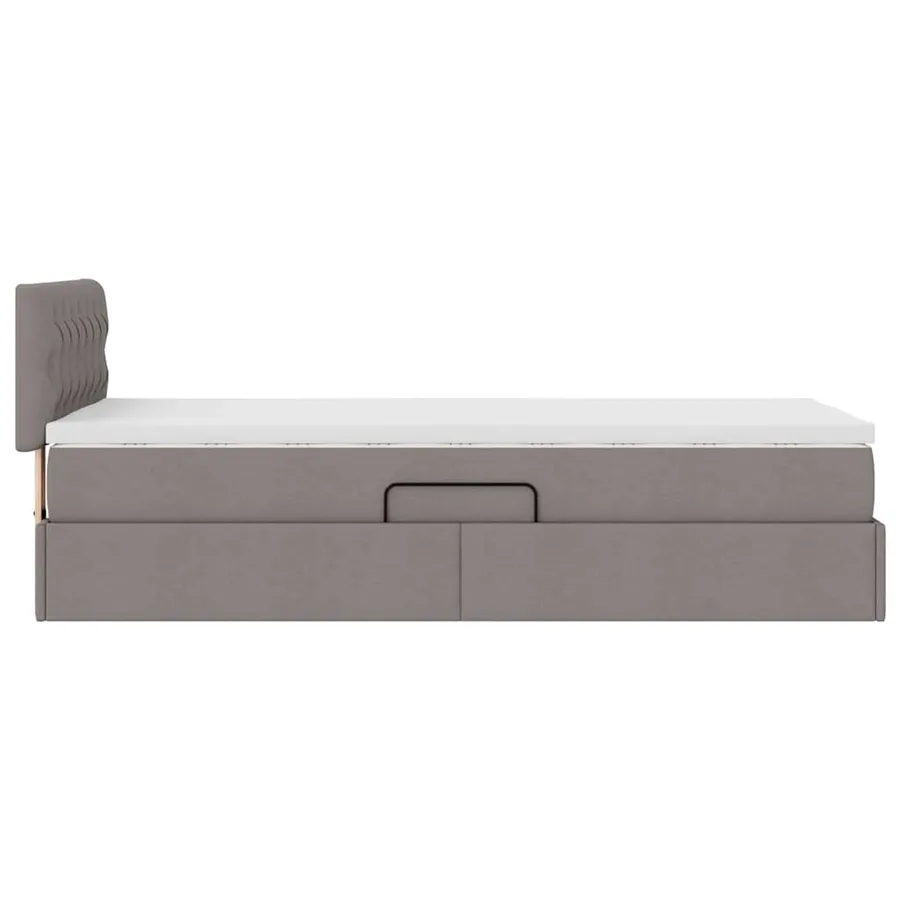 Lit avec rangement et matelas avec matelas Taupe 100 x 200 cm - 10