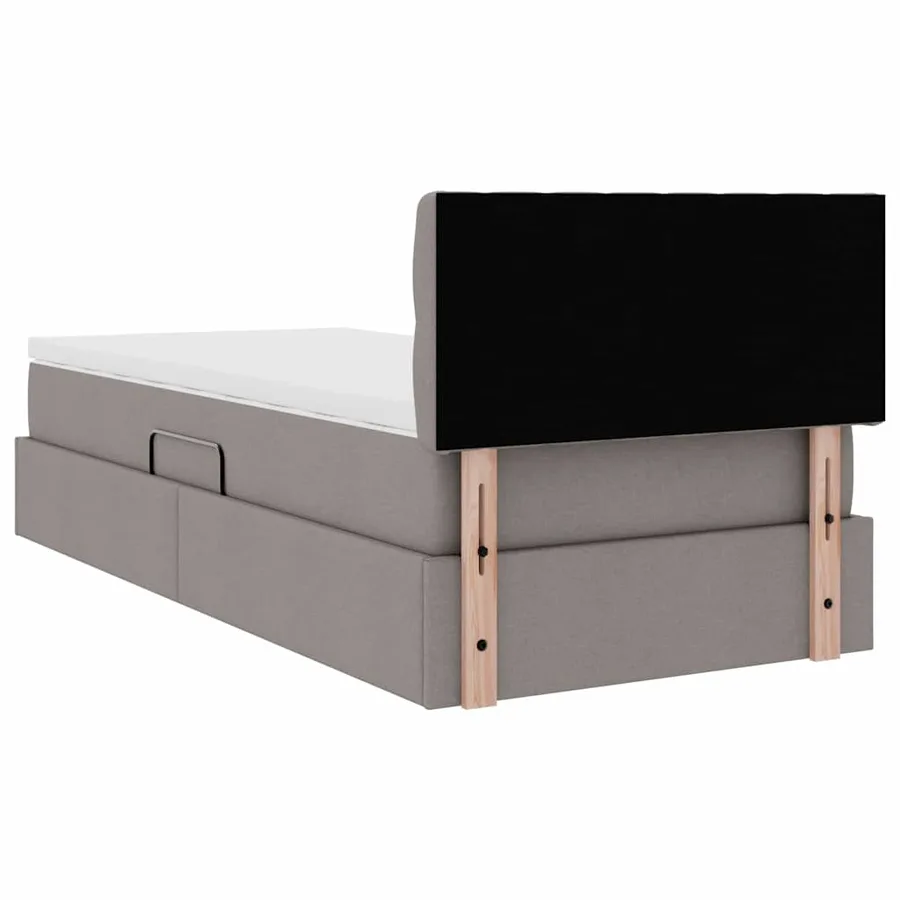 Lit avec rangement et matelas avec matelas Taupe 100 x 200 cm - 11