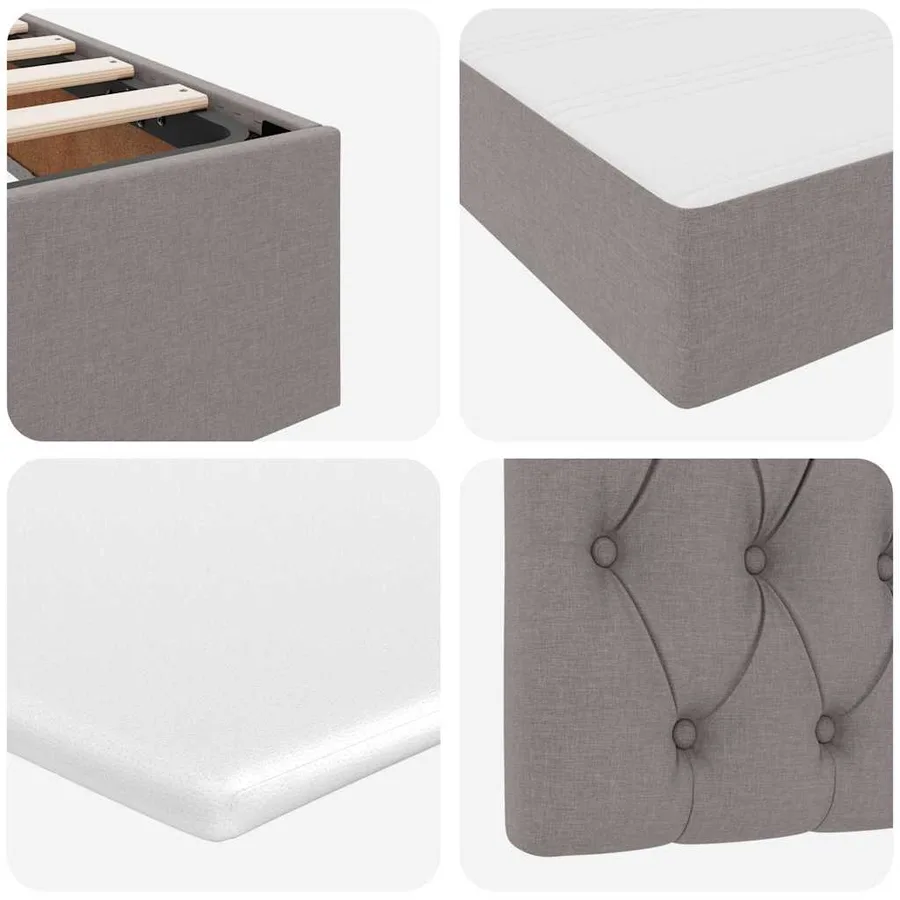 Lit avec rangement et matelas avec matelas Taupe 100 x 200 cm - 12