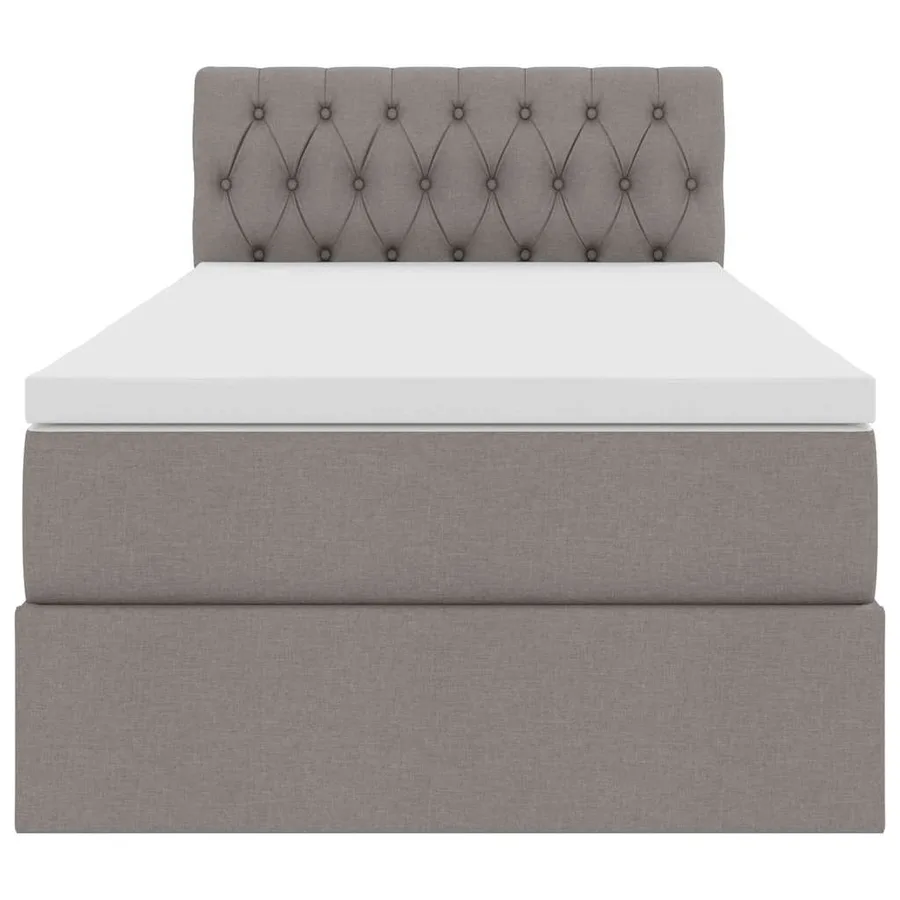 Lit avec rangement et matelas avec matelas Taupe 100 x 200 cm - 7