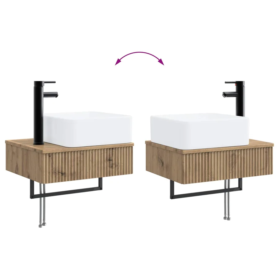 Ensemble d'armoire de salle de bain 5 pc Chêne artisanal - 13