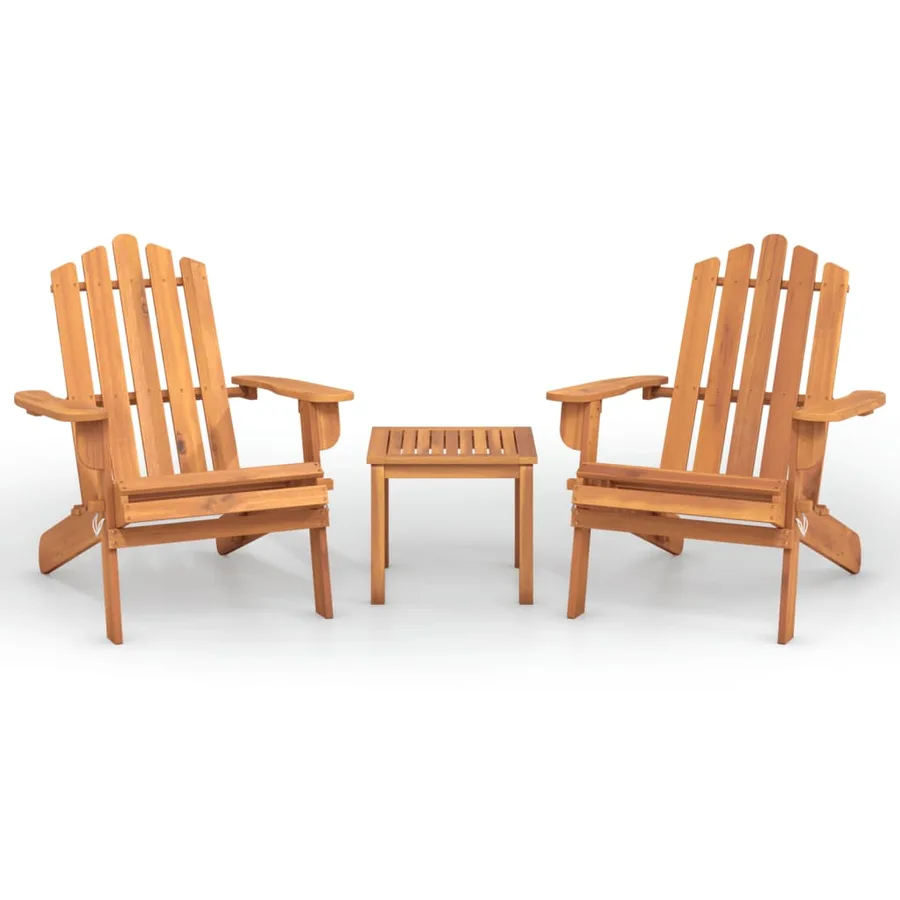Ensemble de salon de jardin Adirondack 3 pcs bois acacia solide - 2