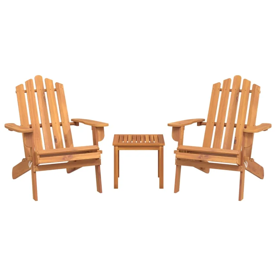 Ensemble de salon de jardin Adirondack 3 pcs bois acacia solide - 3