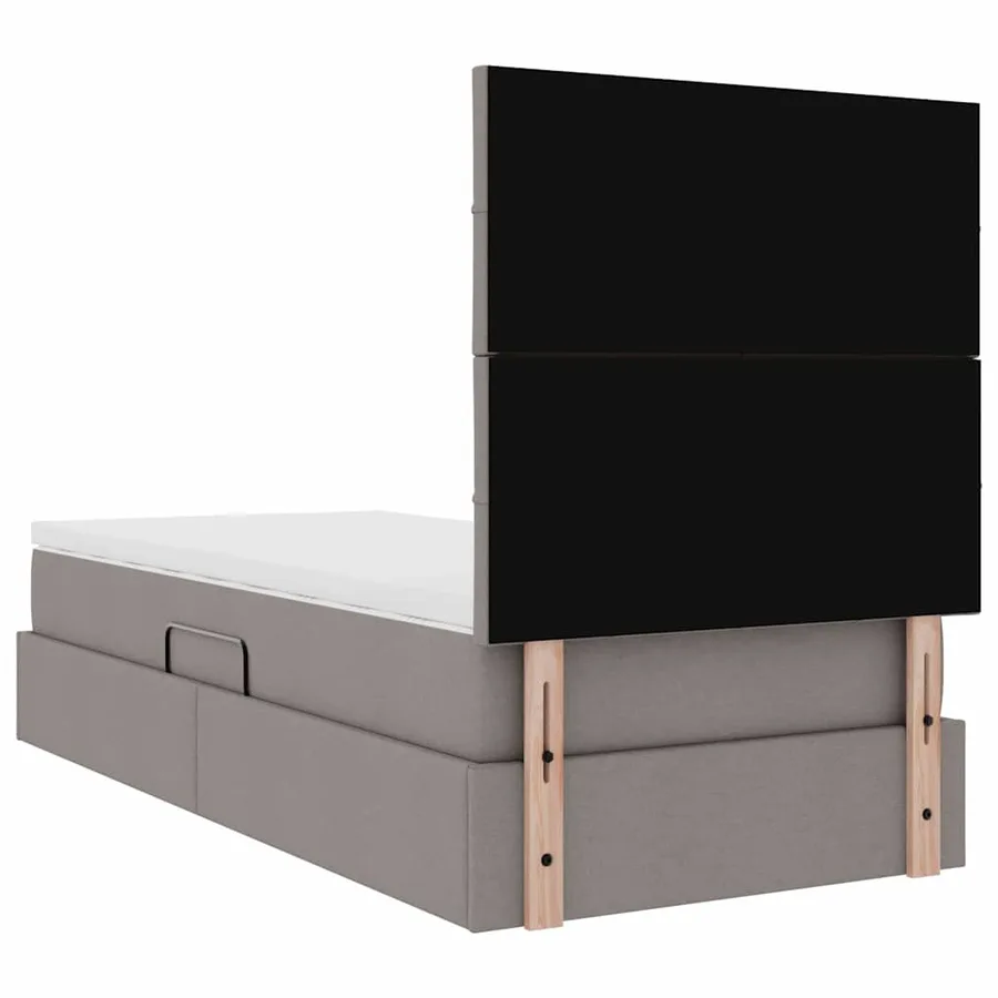 Lit de rangement LED avec matelas Taupe 100 x 200 cm Tissu - 12