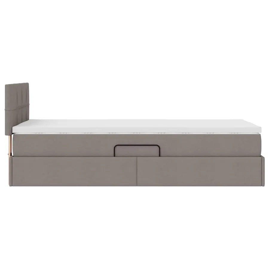 Lit avec rangement et matelas avec matelas Taupe 100 x 200 cm - 10