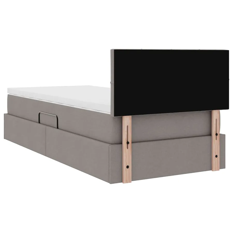 Lit avec rangement et matelas avec matelas Taupe 100 x 200 cm - 11