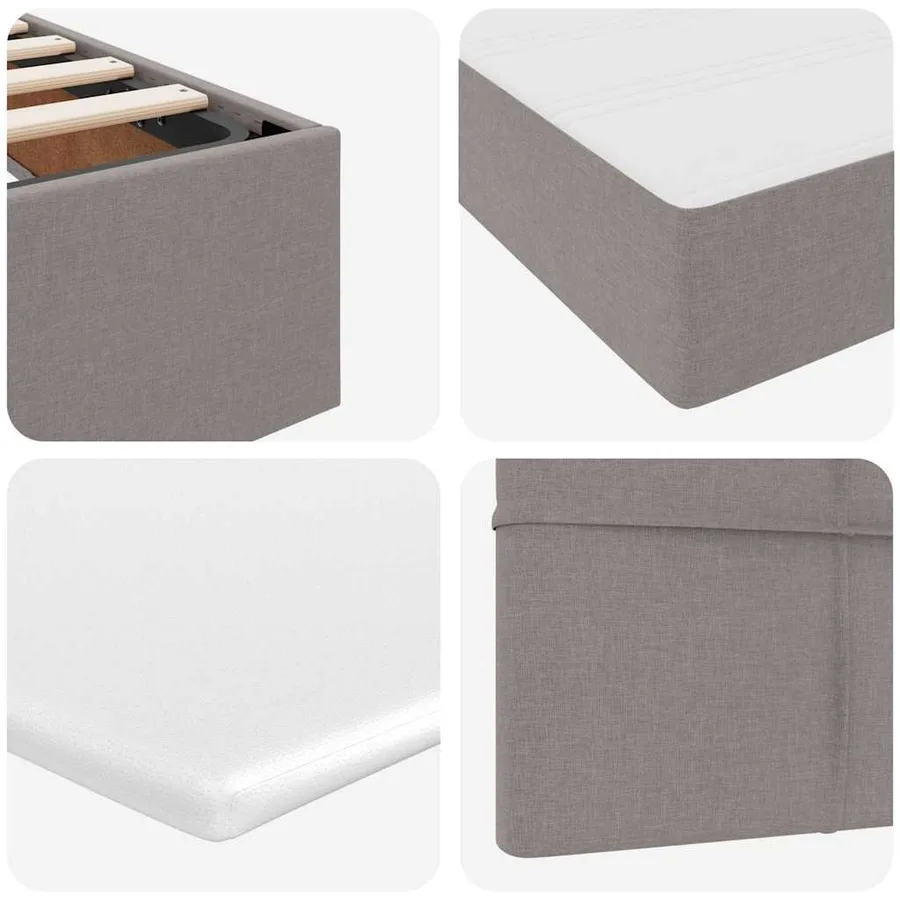 Lit avec rangement et matelas avec matelas Taupe 100 x 200 cm - 12