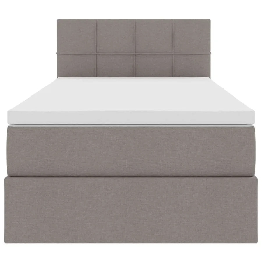Lit avec rangement et matelas avec matelas Taupe 100 x 200 cm - 7