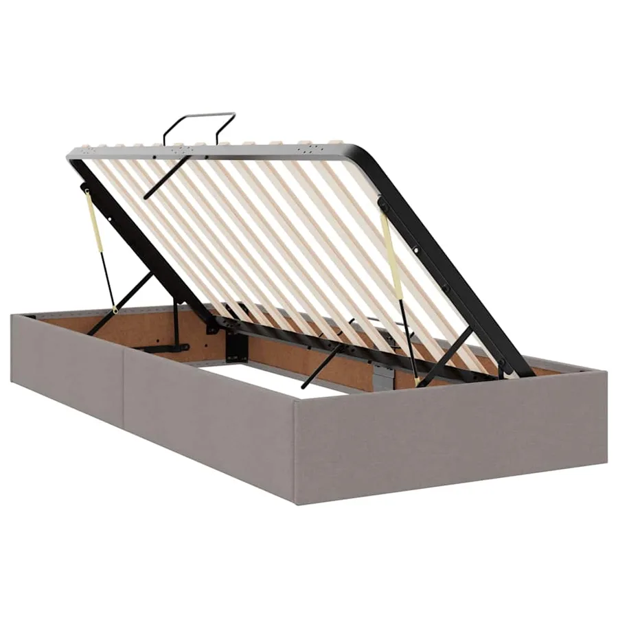 Lit avec rangement et matelas Taupe 100 x 200 cm Polyester - 6
