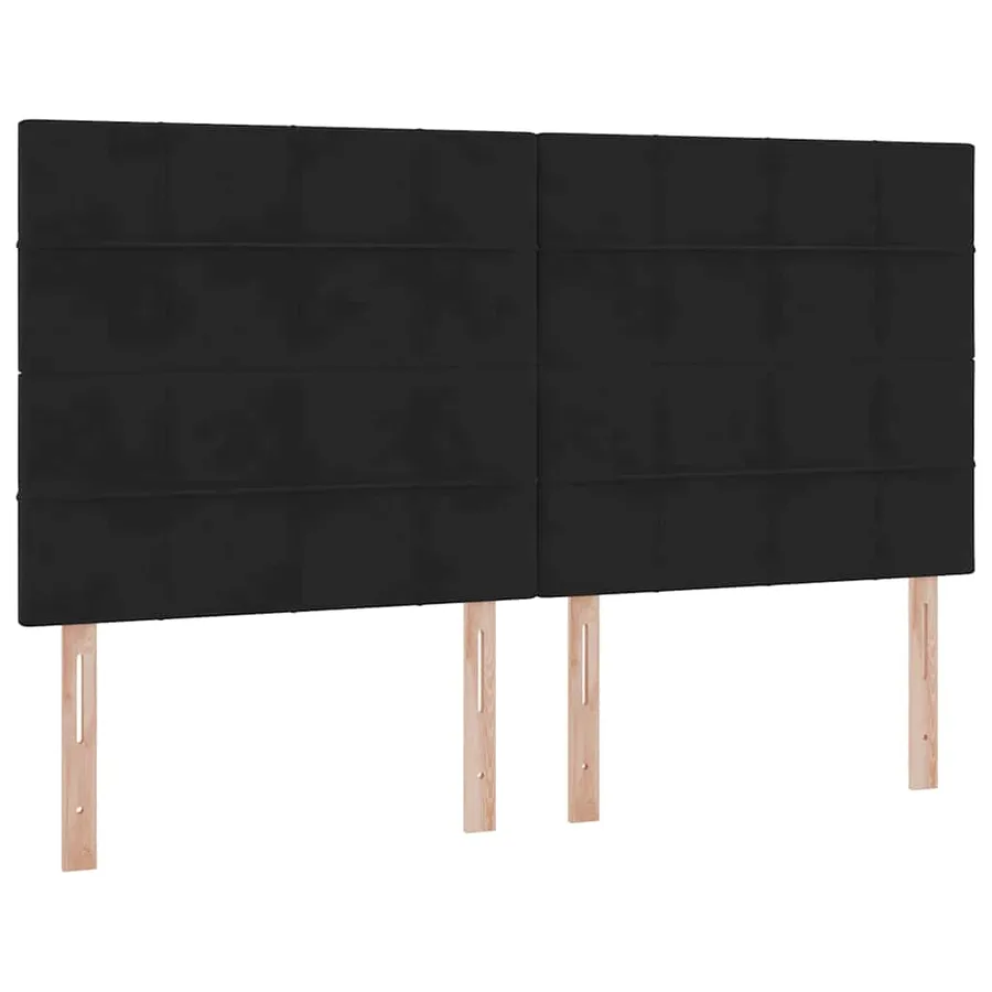 Lit de rangement LED avec matelas Noir 200 x 200 cm Velours - 10
