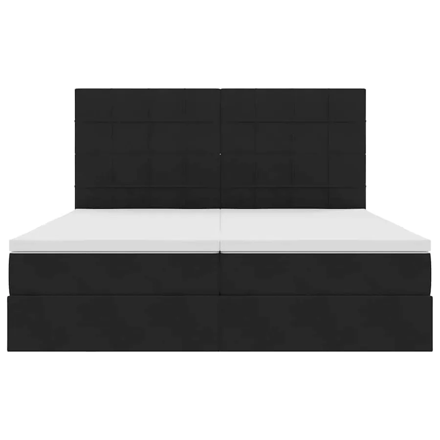 Lit de rangement LED avec matelas Noir 200 x 200 cm Velours - 11