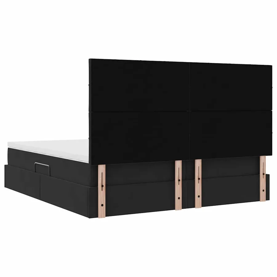 Lit de rangement LED avec matelas Noir 200 x 200 cm Velours - 13