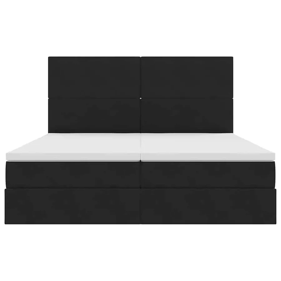 Lit de rangement LED avec matelas Noir 200 x 200 cm Velours - 11