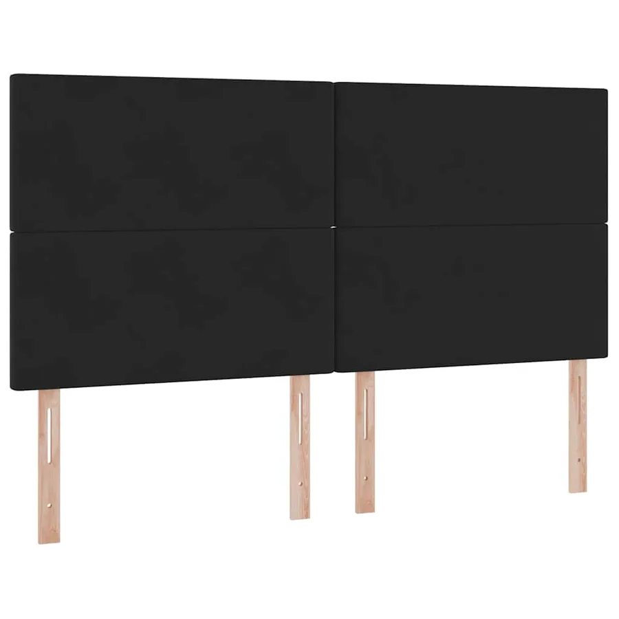 Lit de rangement LED avec matelas Noir 200 x 200 cm Velours - 8