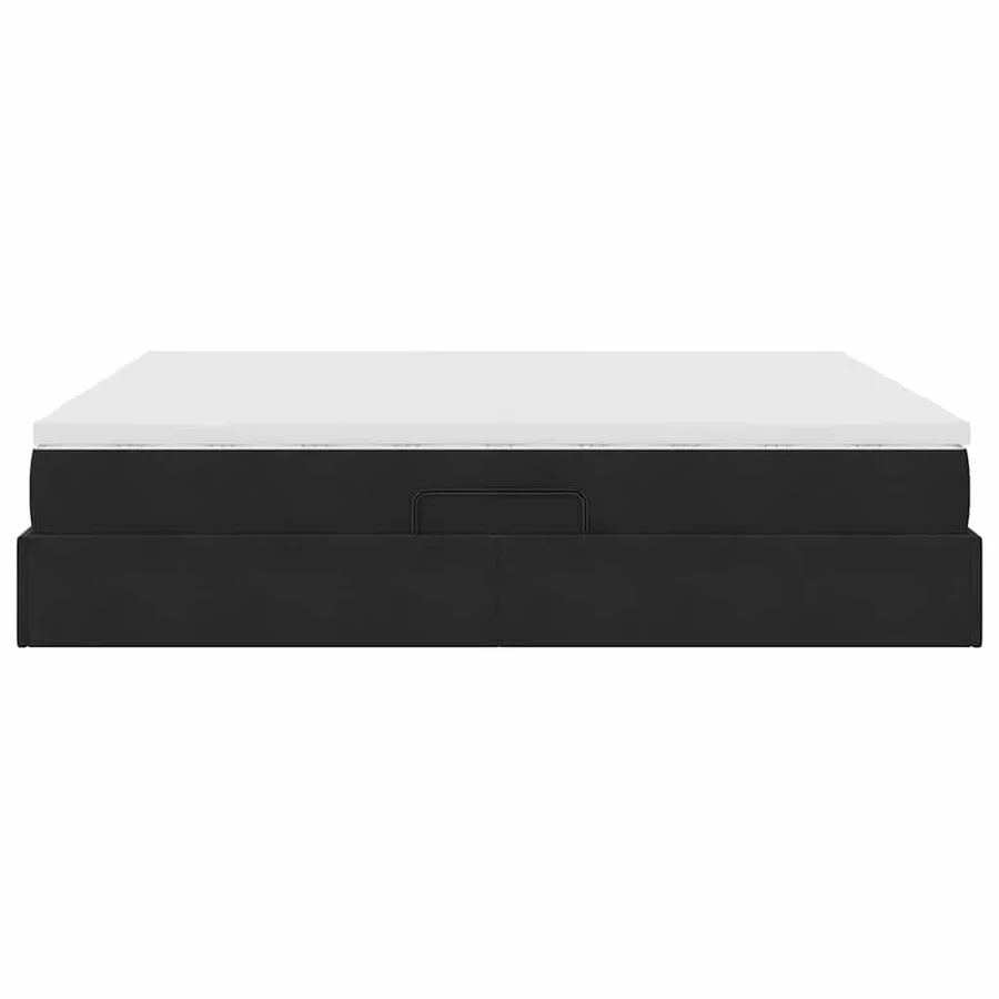 Lit avec rangement et matelas Noir 200 x 200 cm Velours - 9