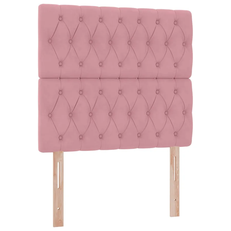 Lit avec rangement et matelas Rose 90 x 200 cm Velours - 9