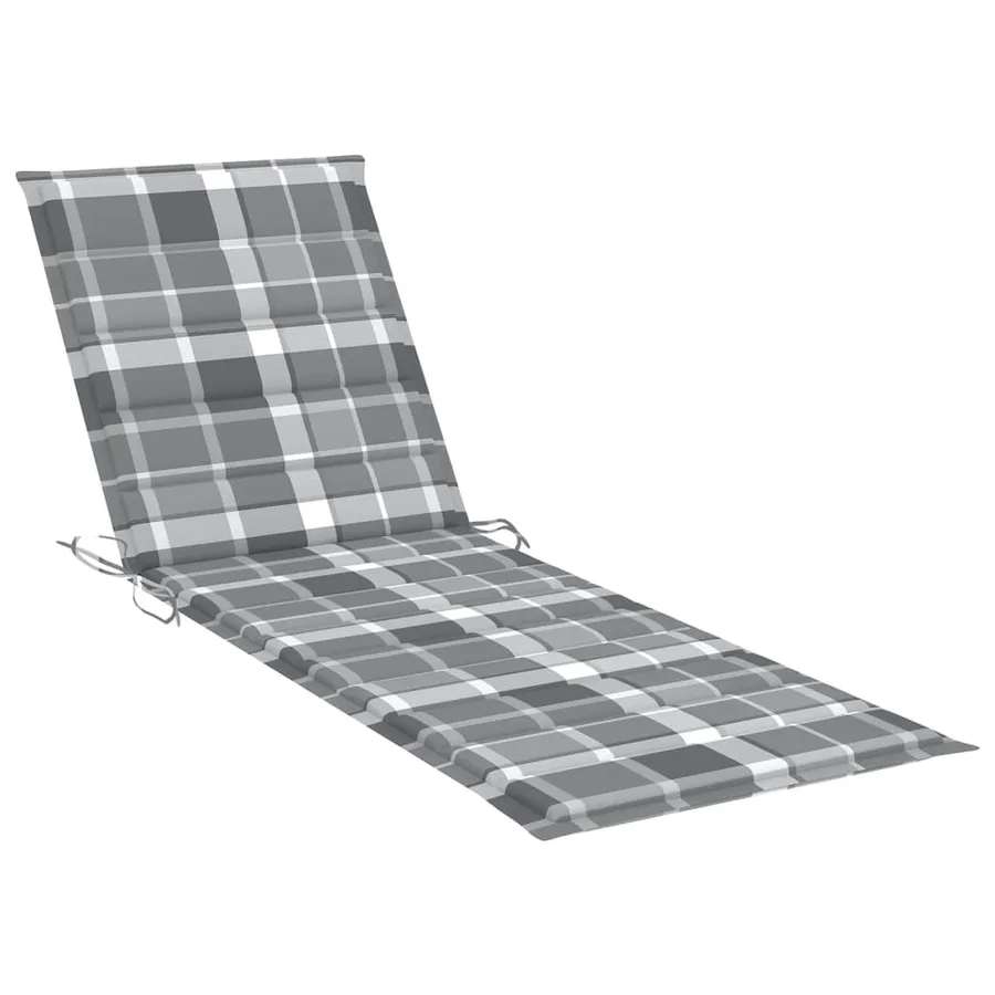 Chaise longue pliable avec coussin Bois d'acacia solide - 8