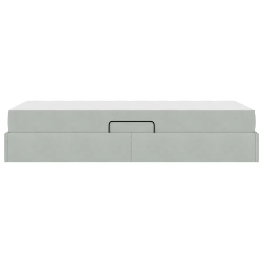 Lit avec rangement et matelas Gris clair 90 x 190 cm Velours - 9