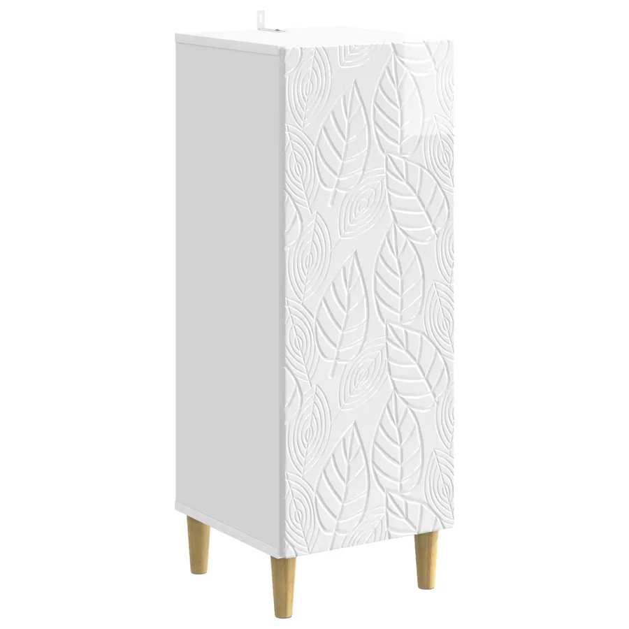 Buffet Blanc brillant 33 x 34,5 x 90 cm Bois d'ingénierie - 2