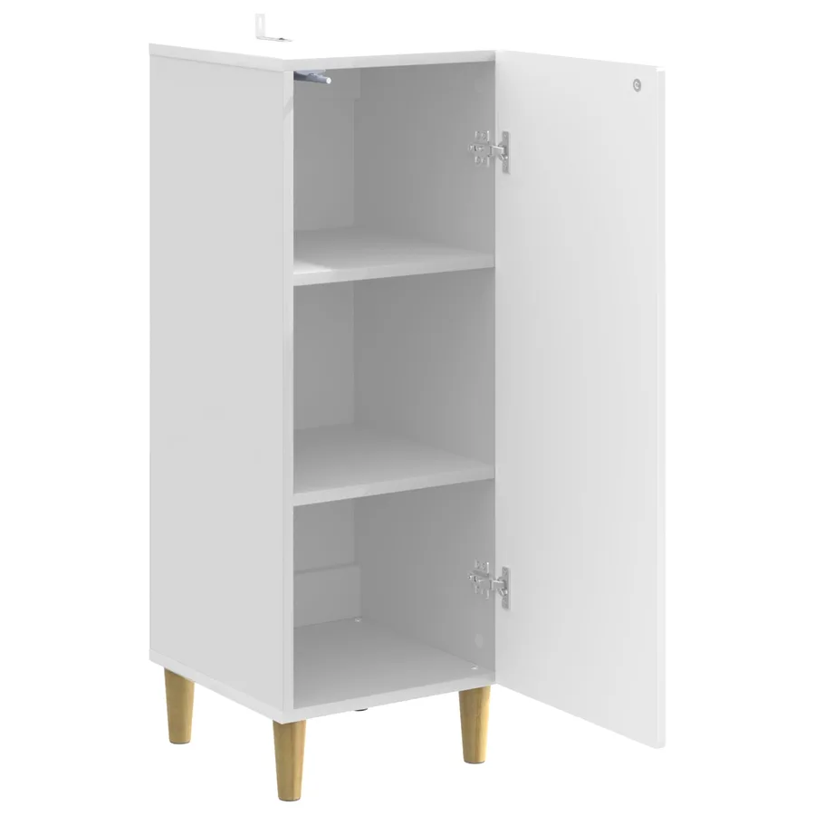 Buffet Blanc brillant 33 x 34,5 x 90 cm Bois d'ingénierie - 4