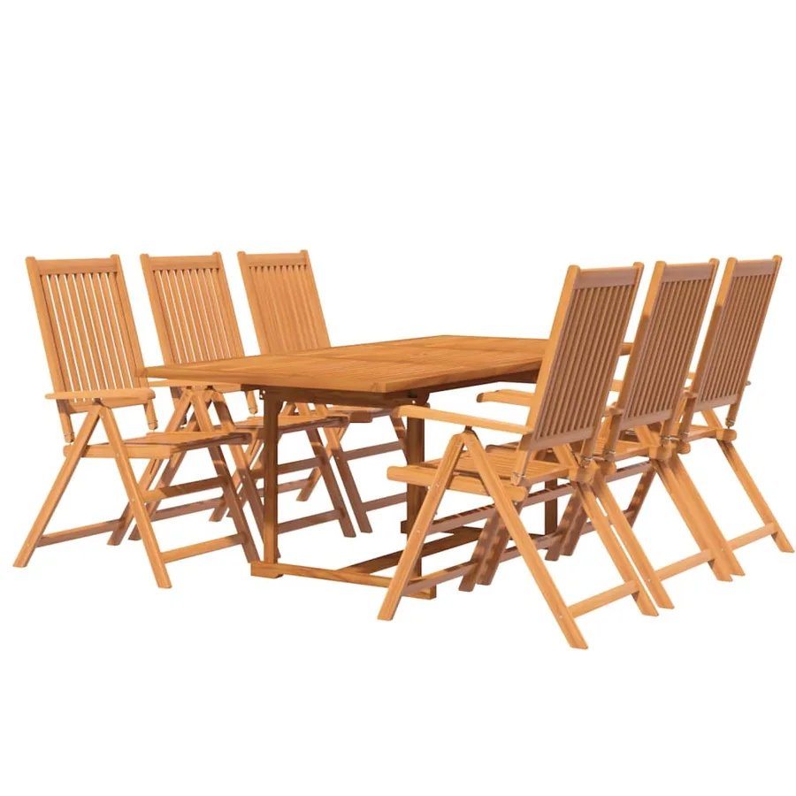 Ensemble à manger de jardin 7 pcs Bois d'acacia massif 150-200 cm - 3