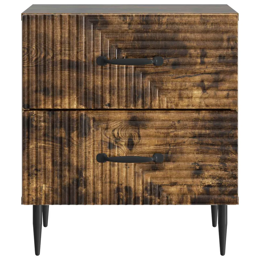 Cabinet de chevet avec tiroir Chêne fumé 43 x 34,5 x 47,5 cm - 5