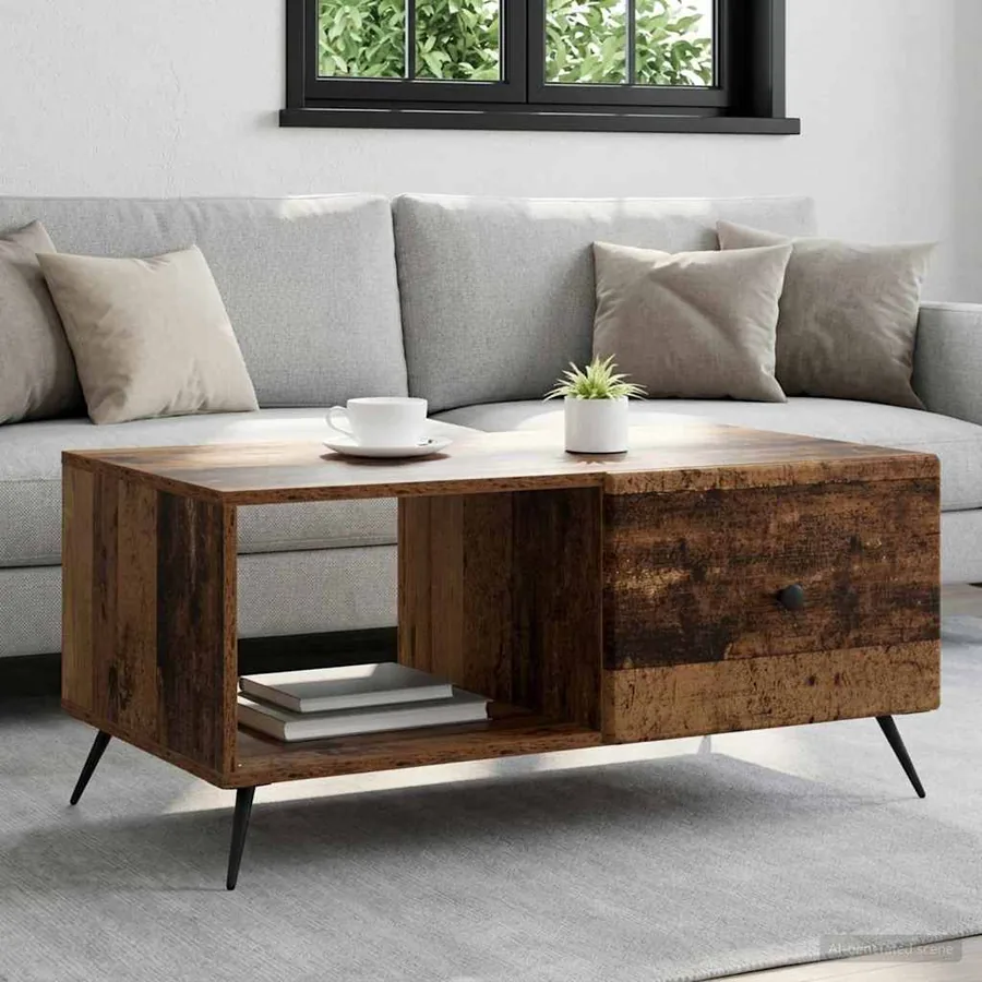 Table basse Bois ancien 90 x 50 x 40 cm Bois d'ingénierie