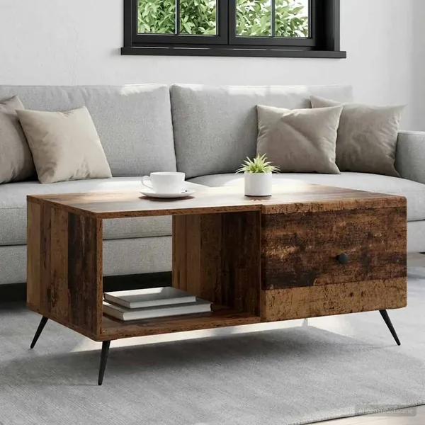 Table basse Bois ancien 90 x 50 x 40 cm Bois d'ingénierie