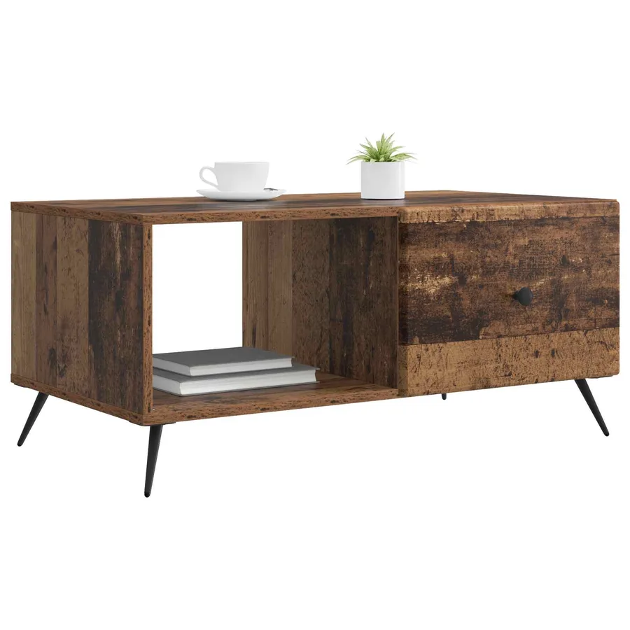 Table basse Bois ancien 90 x 50 x 40 cm Bois d'ingénierie - 3