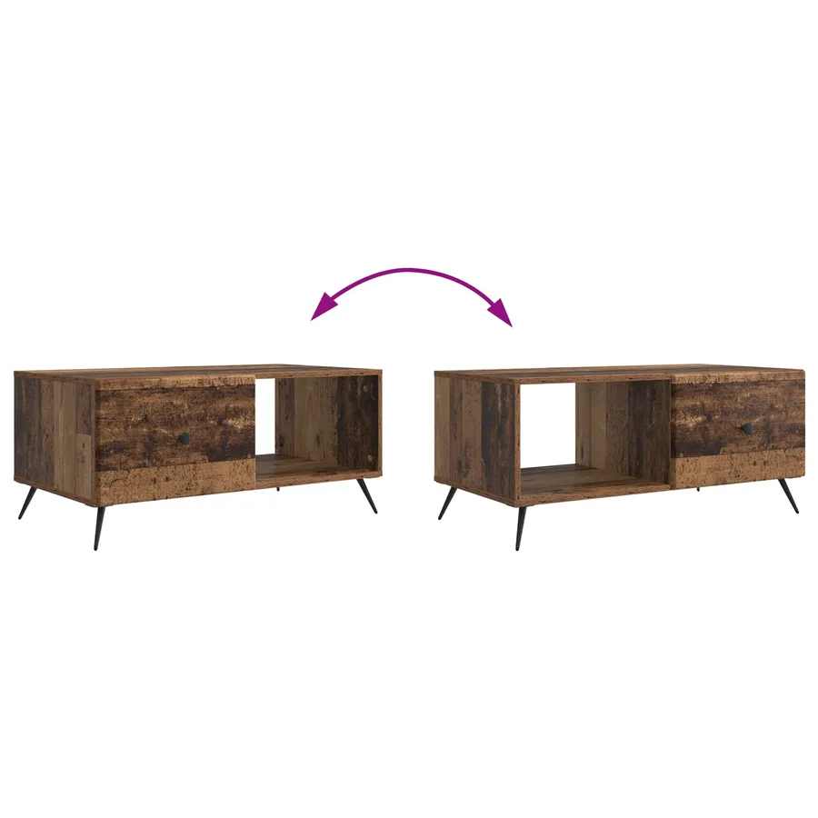 Table basse Bois ancien 90 x 50 x 40 cm Bois d'ingénierie - 8