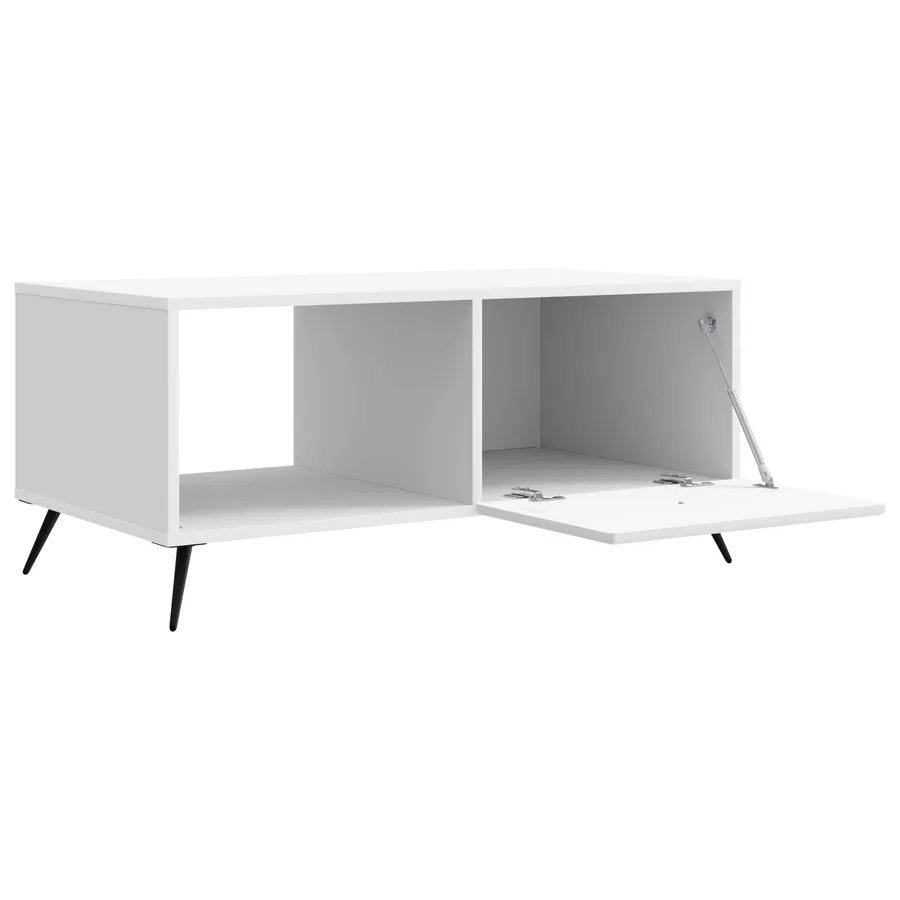 Table basse Blanc 90 x 50 x 40 cm Bois d'ingénierie - 4