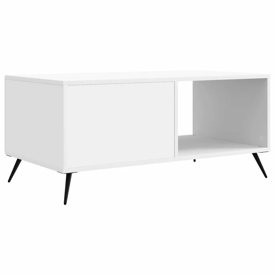 Table basse Blanc 90 x 50 x 40 cm Bois d'ingénierie - 7