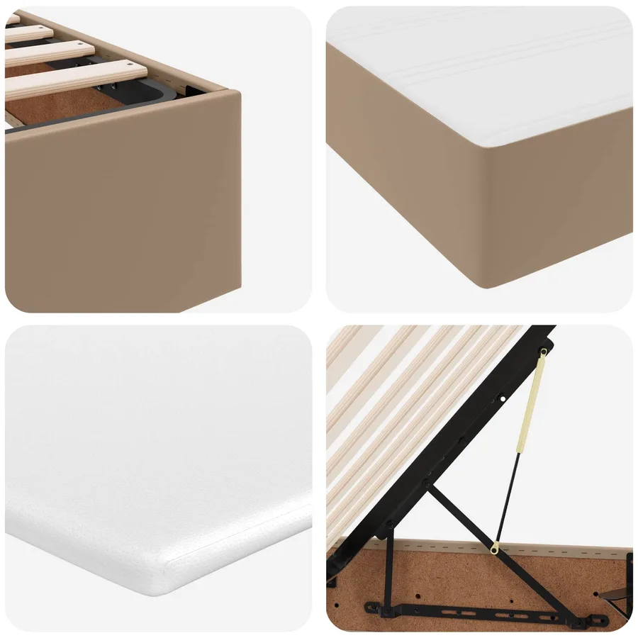 Lit avec rangement et matelas Cappuccino 90 x 200 cm - 11